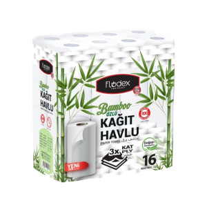 FLODEX KAĞIT HAVLI 3 KATLI 16 LI BAMBU ÖZLÜ (3)