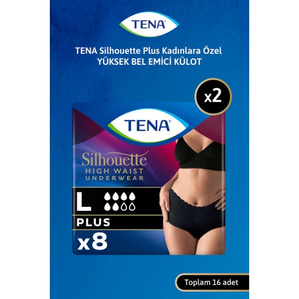 TENA BEL EMICI KÜLOT LARGE BAYAN SIYAH 8 LI 