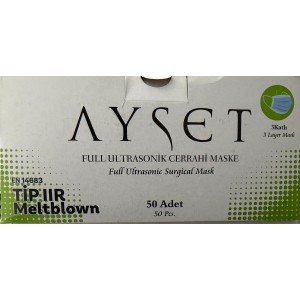 MASKE AYSET 3 KATLI MELTBLOWLU 50 LI BEYAZ