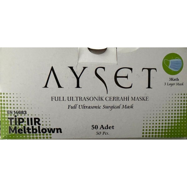 MASKE AYSET 3 KATLI MELTBLOWLU 50 LI BEYAZ