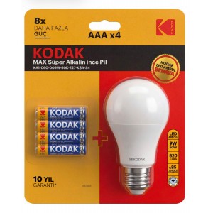 KODAK MAX SÜPER ALKALIN INCE PIL 4 LÜ+AMPÜL HEDIYELI