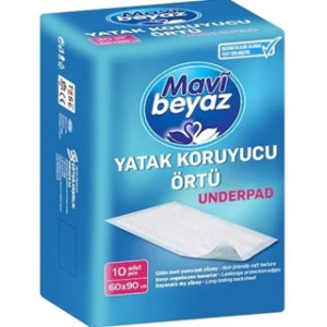 MAVİ BEYAZ YATAK KORUYUCU ÖRTÜ 60X90 10LU