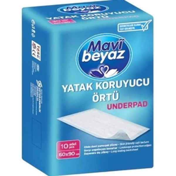 MAVİ BEYAZ YATAK KORUYUCU ÖRTÜ 60X90 10LU