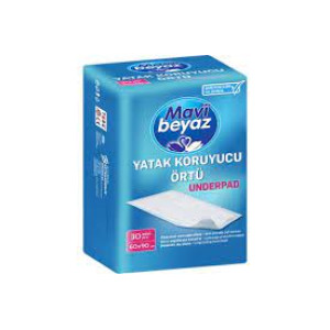 MAVİ BEYAZ YATAK KORUYUCU ÖRTÜ 30LU 60X90