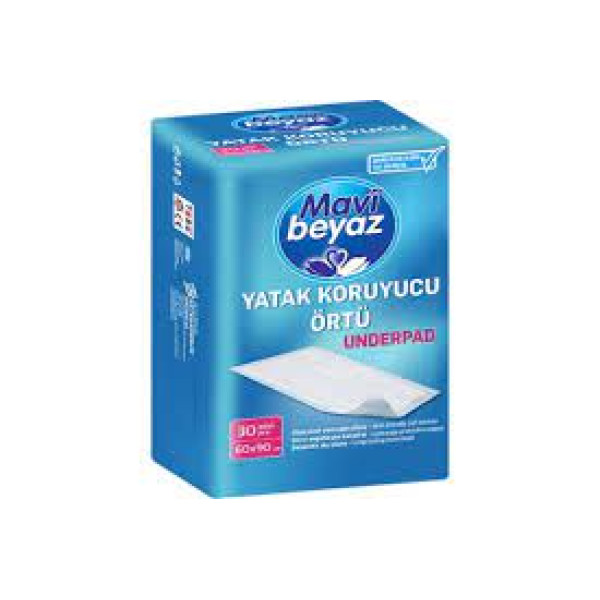 MAVİ BEYAZ 30LU YATAK KORY ÖRTÜ 60X90