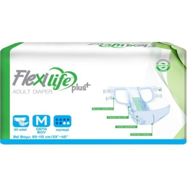 MAVİ BEYAZ FLEXİ PLUSMED BELBANTLI 30LU MEDIUM