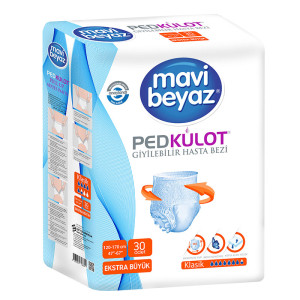 MAVİ BEYAZ BELBANTLI HASTA BEZİ 8Lİ LARGE