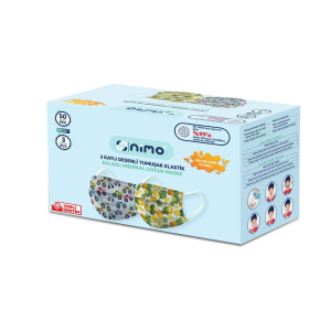 MASKE NİMO ÇOCUK 50 Lİ 3 KATLI DESENLİ
