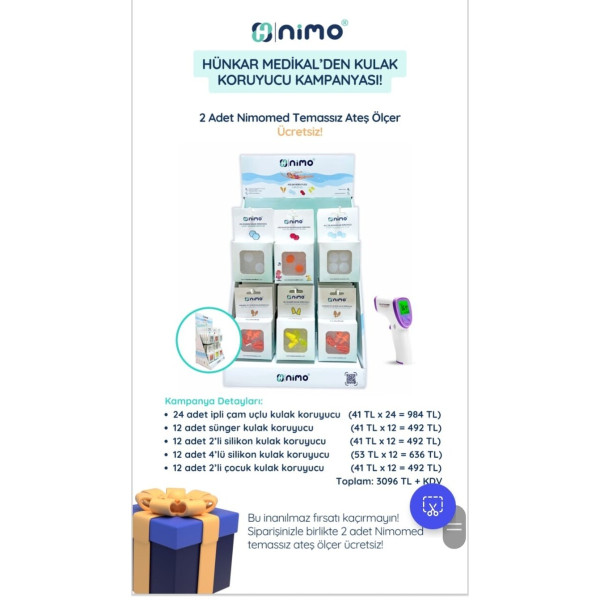 NİMO SİLİKON KULAK KORUYUCU STANDLI SET