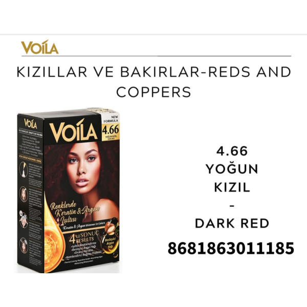VOİLA SAÇ BOYASI 4,66 YOĞUN KIZIL