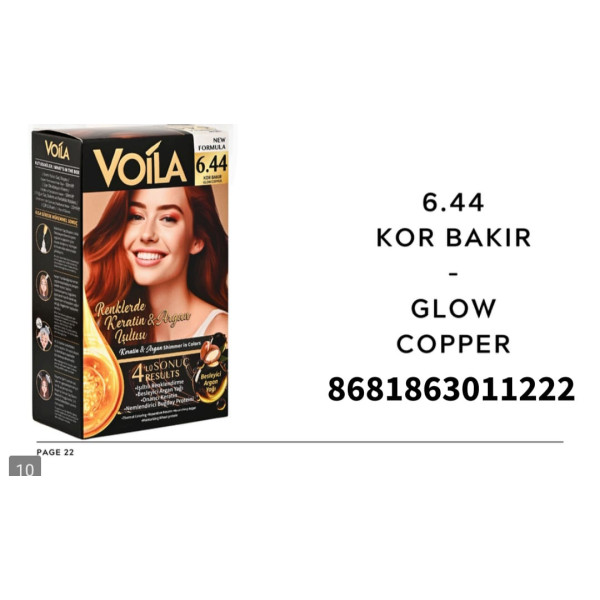 VOİLA SAÇ BOYASI 6,44 MOR BAKIR