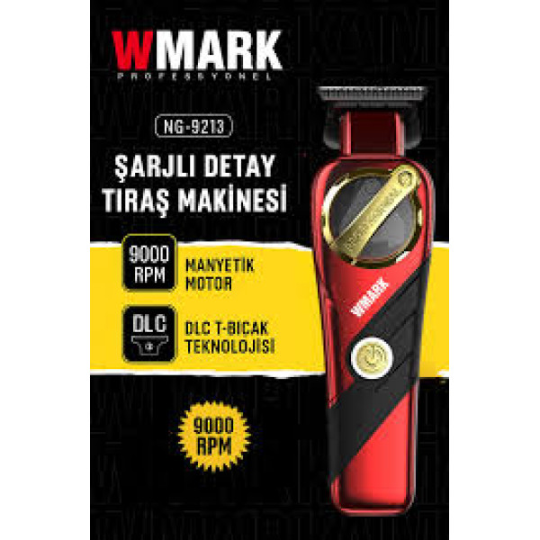 WMARK TIRAŞ MAKİNASI ŞARJLI NG-9213 KIRMIZI