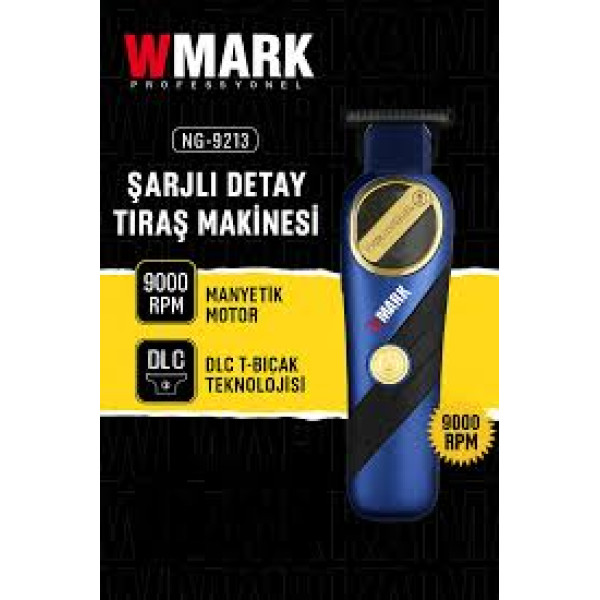 WMARK TIRAŞ MAKİNASI ŞARJLI NG-9213 MAVİ