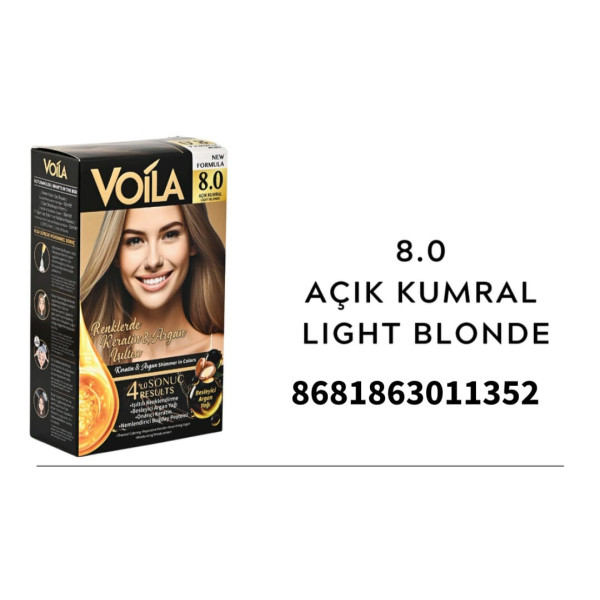 VOİLA SAÇ BOYASI 8,0 AÇIK KUMRAL