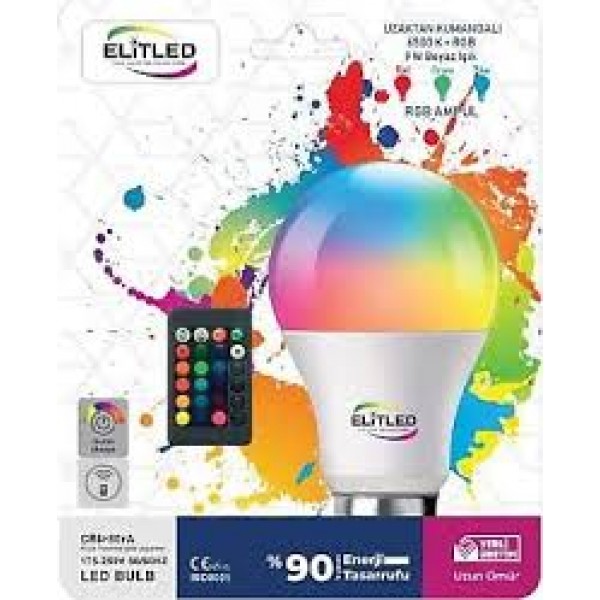 ELİTLED 9W RGB KUMANDALI LED AMPÜL
