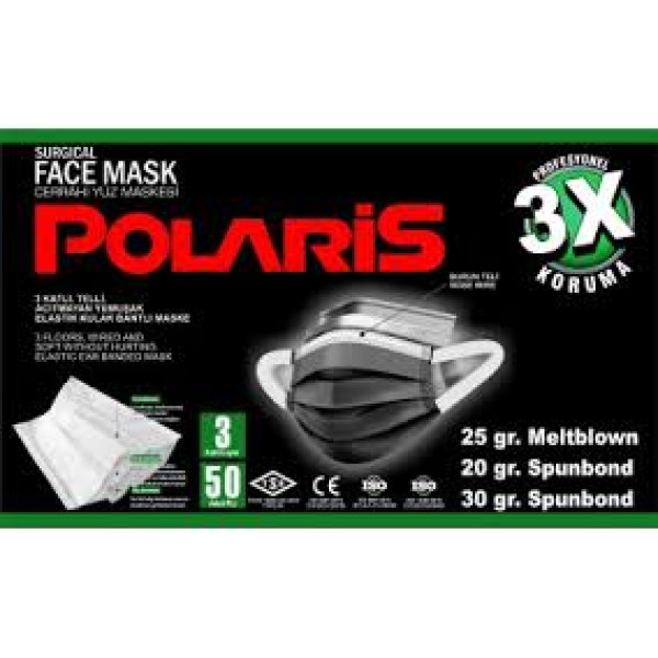 POLARİS MASKE 50 Lİ SİYAH