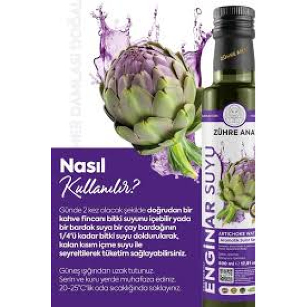 ZÜHRE ENGİNAR SUYU 500 ML 12 Lİ