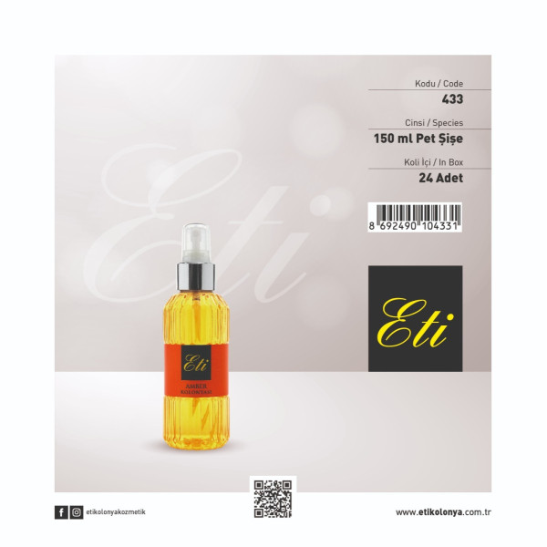 ETI PET SPREY KOLONYA AMBER 150 ML