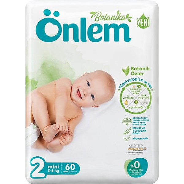 ÖNLEM BOTANICA ÇOCUK BEZİ İKİLİ JUMBO MINI  60 LI (KOLİ4LÜ)