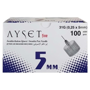 İNSÜLİN İĞNE UCU 5 MM AYSET 100 LÜ