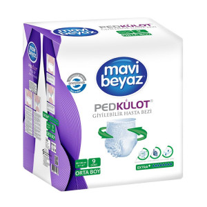 MAVİ BEYAZ EMİCİ KÜLOT 9 LU MEDIUM