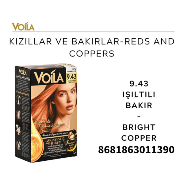 VOİLA SAÇ BOYASI 9,43 IŞILTILI BAKIR