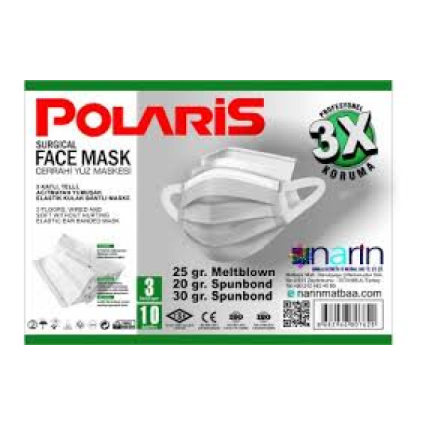 POLARİS MASKE 50 Lİ BEYAZ