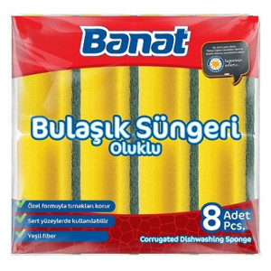 BANAT BULAŞIK SÜNGERİ OLUKLU 8 Lİ