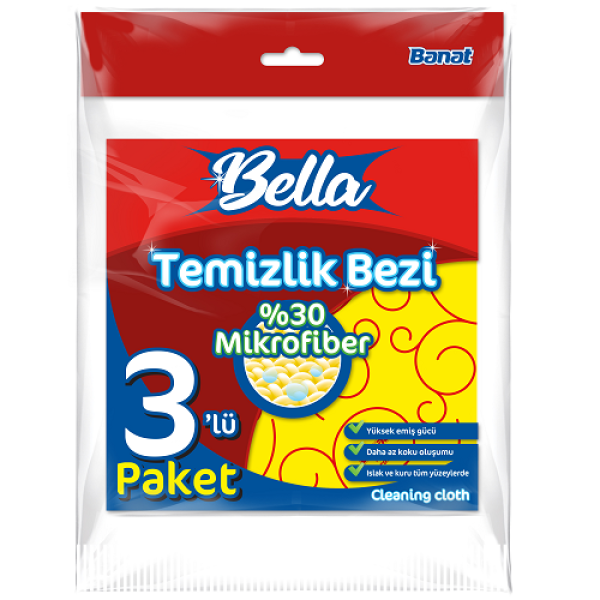 BANAT BELLA %30 MİKROFİBER BEZ 3 LÜ