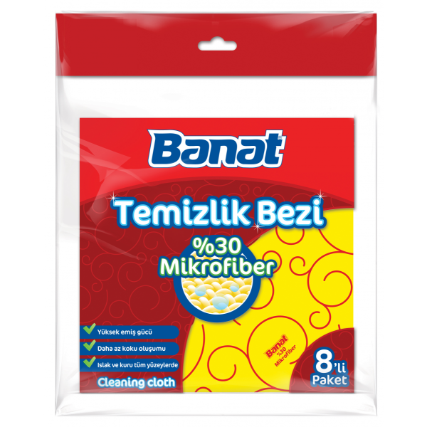 BANAT %30 MİKROFİBER BEZ 8 Lİ