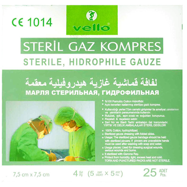 VELLO GAZ KOMPRES 25 LİK