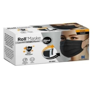 ROLL MASKE SİYAH 50 Lİ