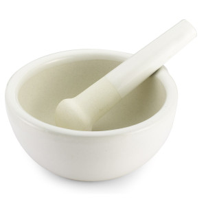 GALENİK HAVAN PORSELEN VE ELİ 100 MM.
