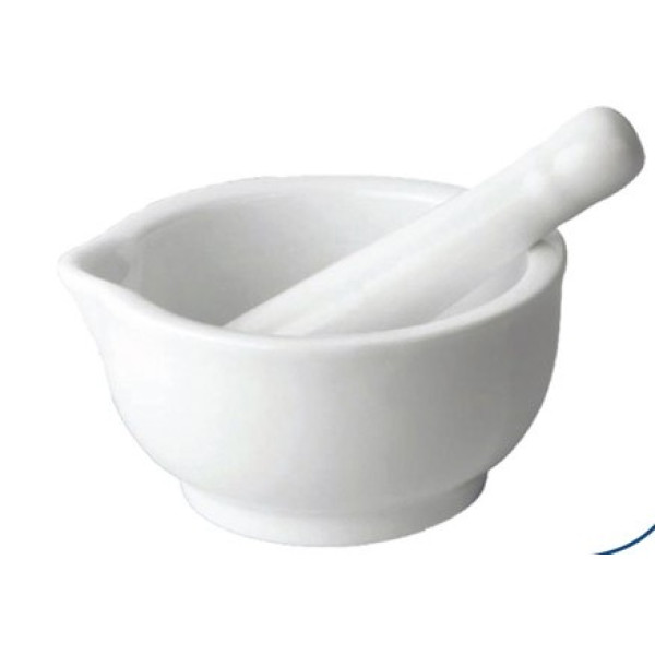 GALENİK HAVAN VE ELİ PORSELEN 190 MM.