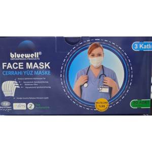 BLUEWELL CERRAHİ YÜZ MASKESİ BEYAZ